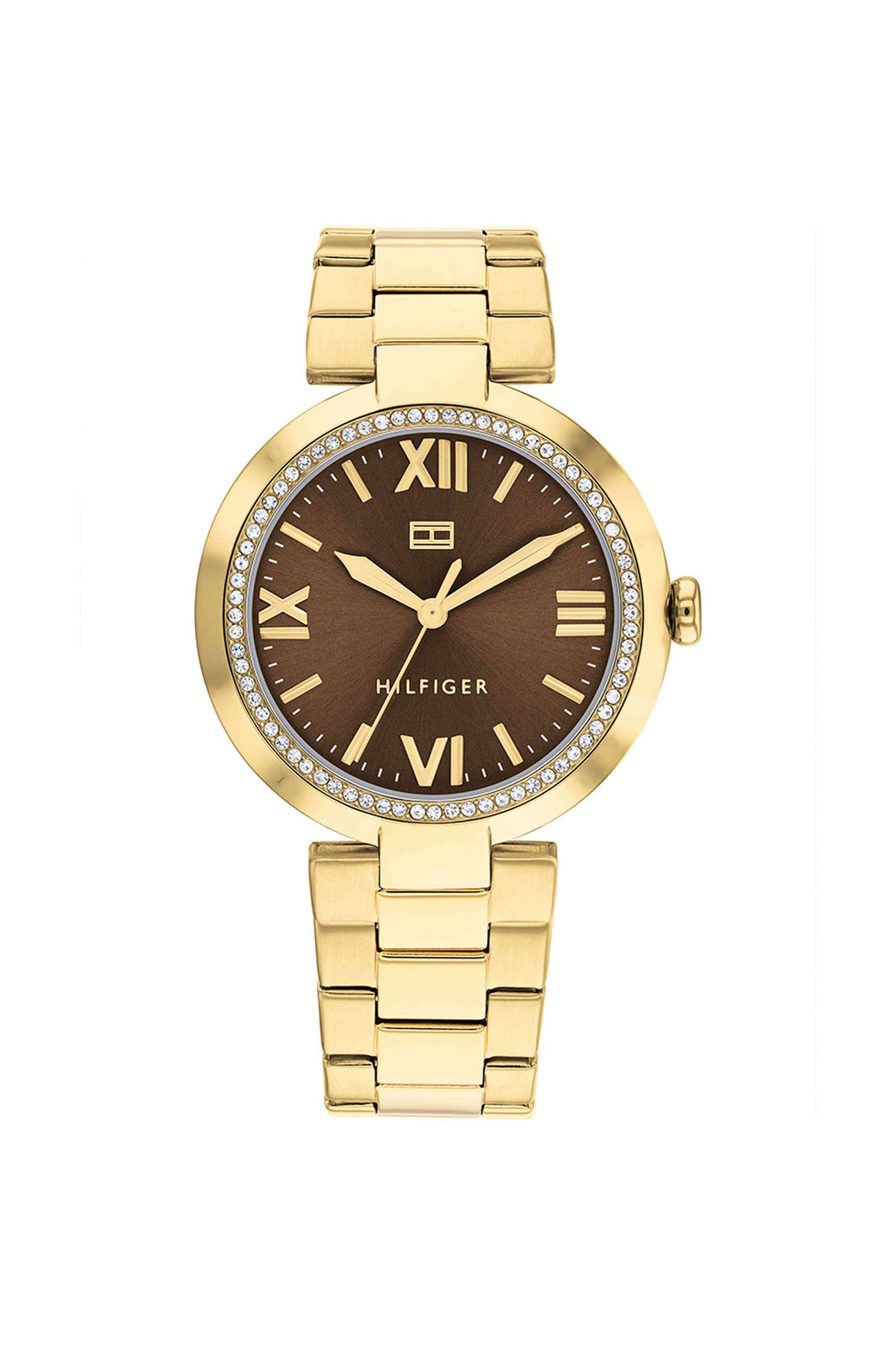 Alice-34-mm-Quartz-Analogue-Watch-For-Women---Brown-Dial-with-Gold-Stainless-Steel-Strap-(TH1782631)