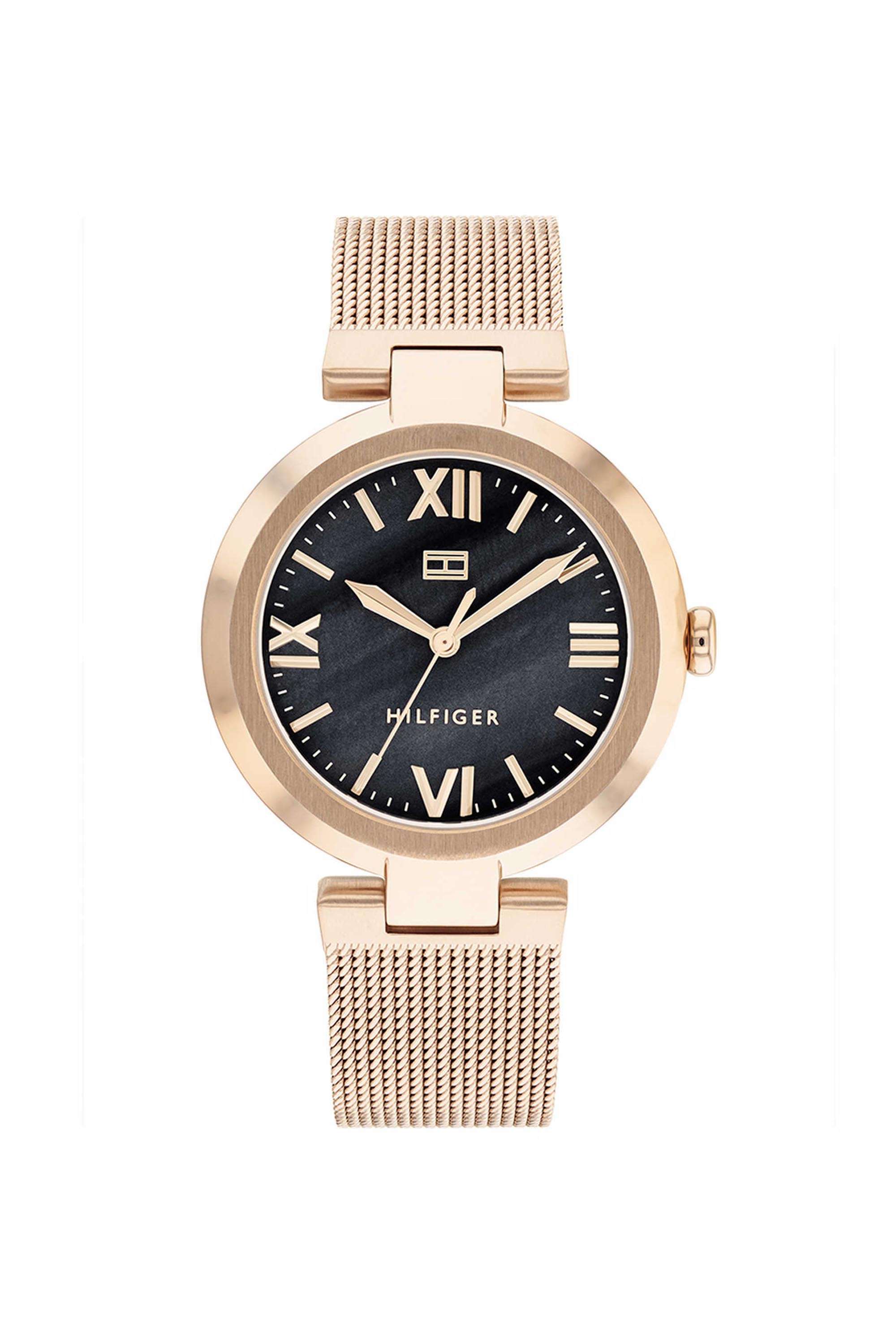 Alice-Women-s-34-mm-Quartz-Analogue-Watch---Black-Dial-with-Rose-Gold-Stainless-Steel-Strap-(WNTTH1782633)