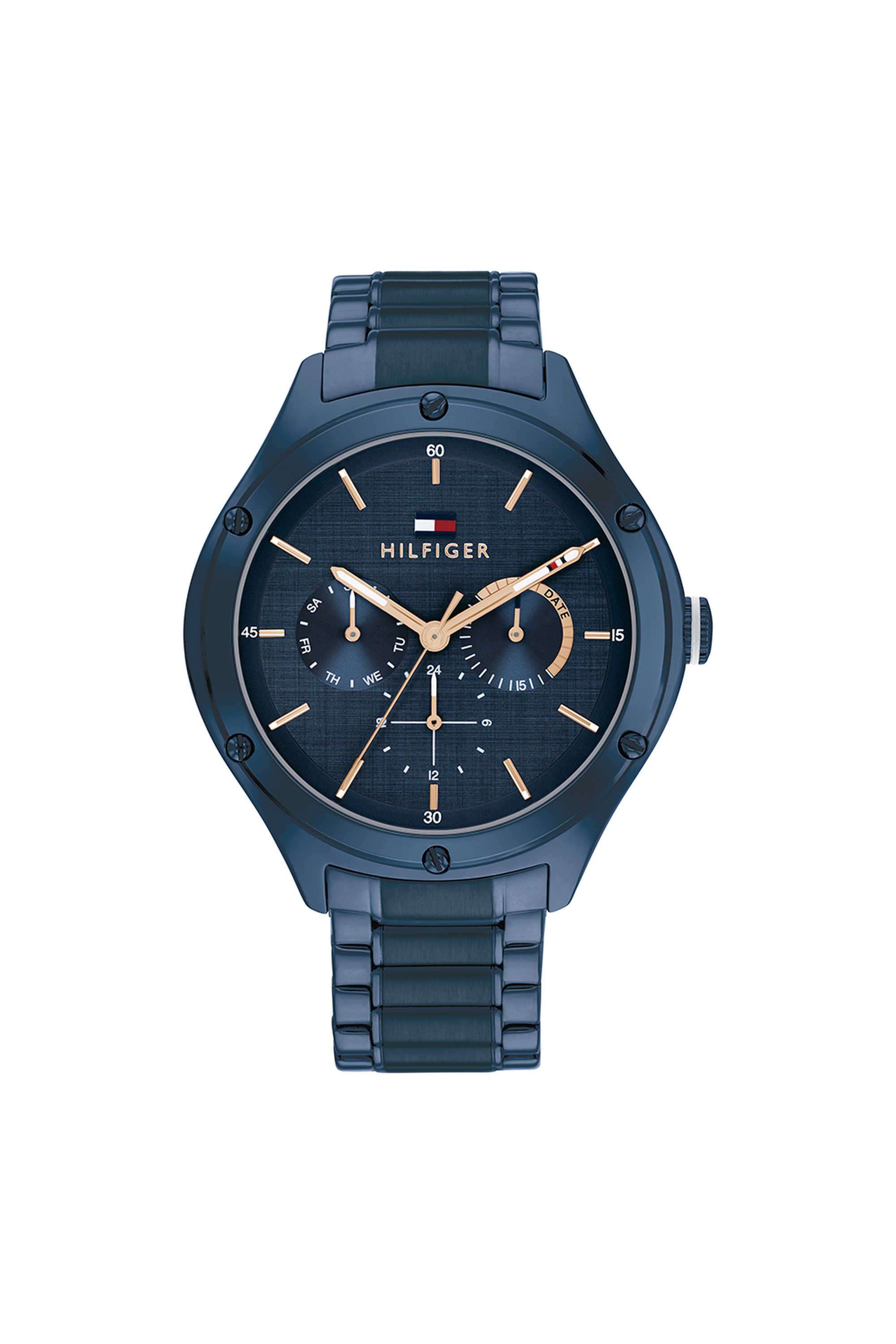 Lexi-Women-s-41-mm-Quartz-Analogue-Watch---Blue-Dial-with-Blue-Stainless-Steel-Strap-(TH1782656)