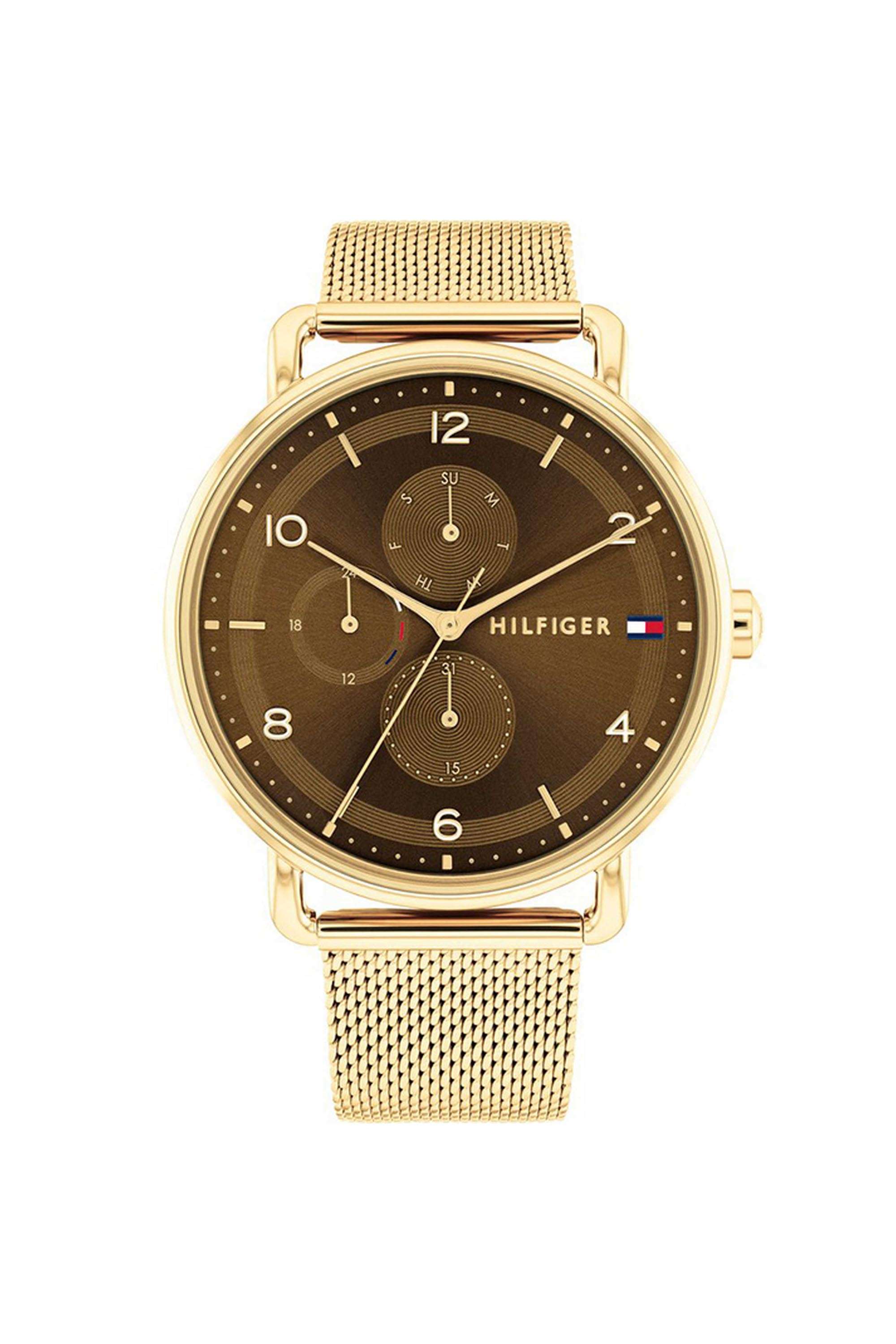 Lily-Women-s-40-mm-Quartz-Analogue-Watch---Brown-Dial-with-Gold-Stainless-Steel-Strap-(WNTTH1782663)