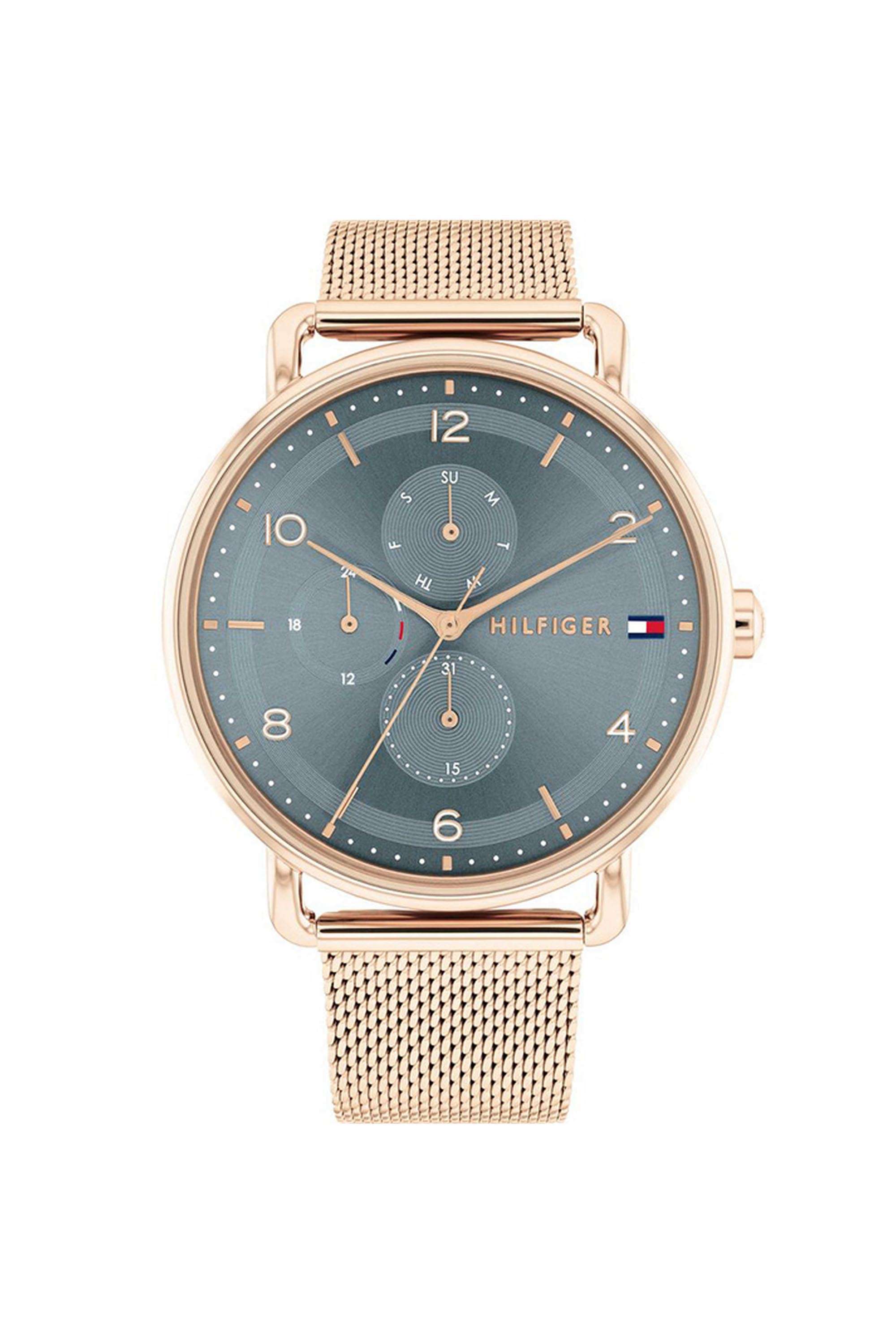 Lily-Women-s-40-mm-Quartz-Analogue-Watch---Blue-Dial-with-Rose-Gold-Stainless-Steel-Strap-(TH1782664)