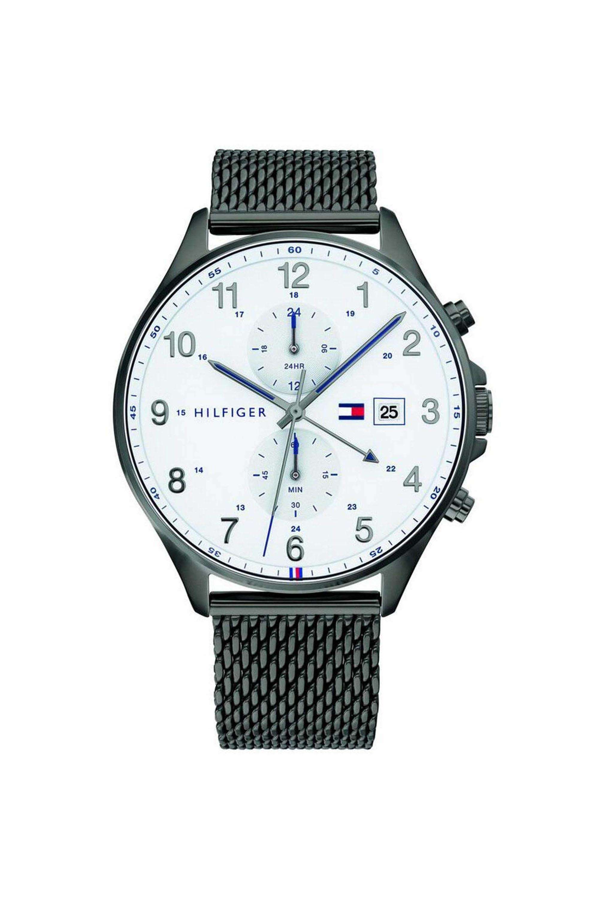 West-Men-s-44-mm-Quartz-Analogue-Watch---White-Dial-with-Grey-Stainless-Steel-Strap-(WNTTH1791709)