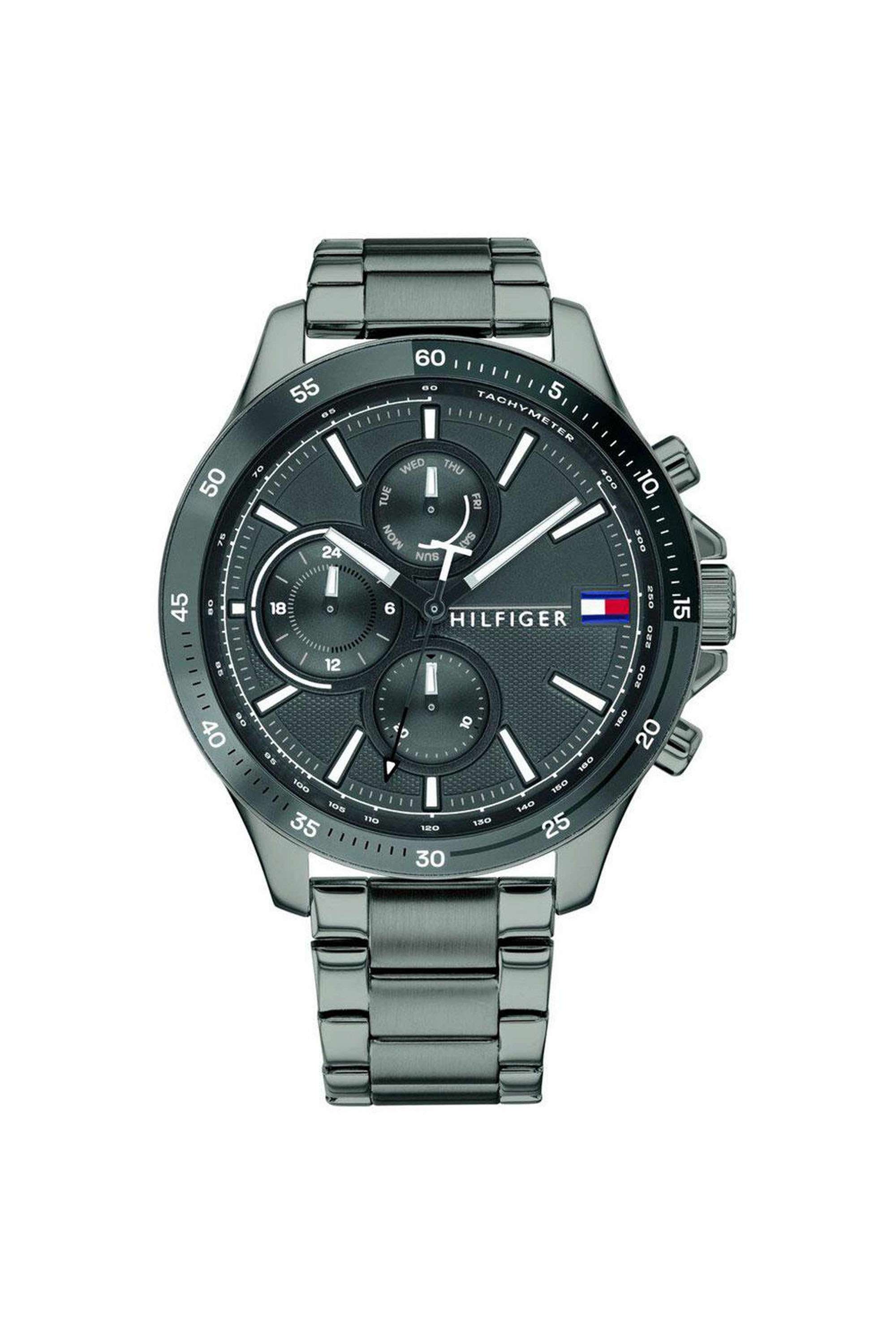 Bank-46-mm-Quartz-Analogue-Watch-For-Men---Grey-Dial-with-Grey-Stainless-Steel-Strap-(TH1791719)