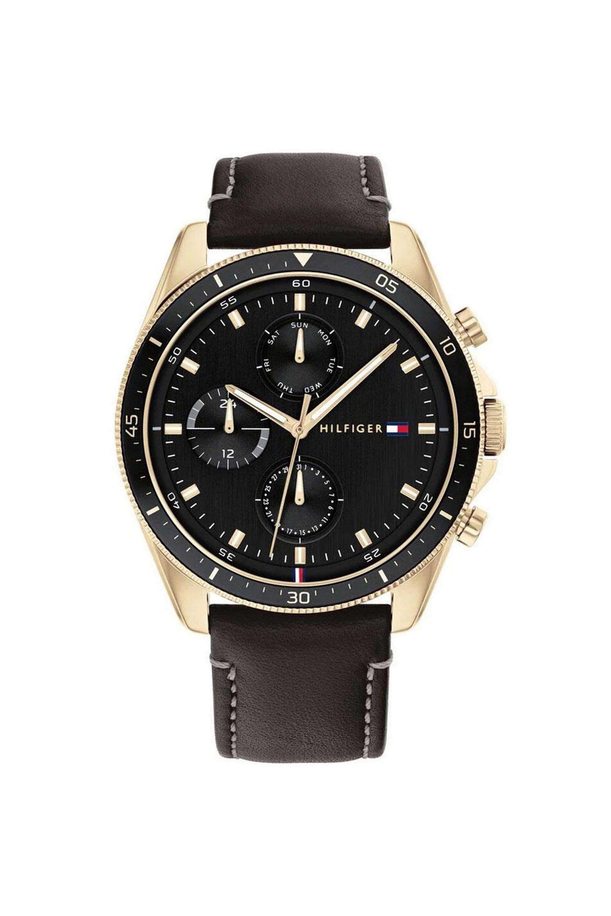 Parker-Men-s-44-mm-Quartz-Analogue-Watch---Black-Dial-with-Blue-Leather-Strap-(TH1791836)