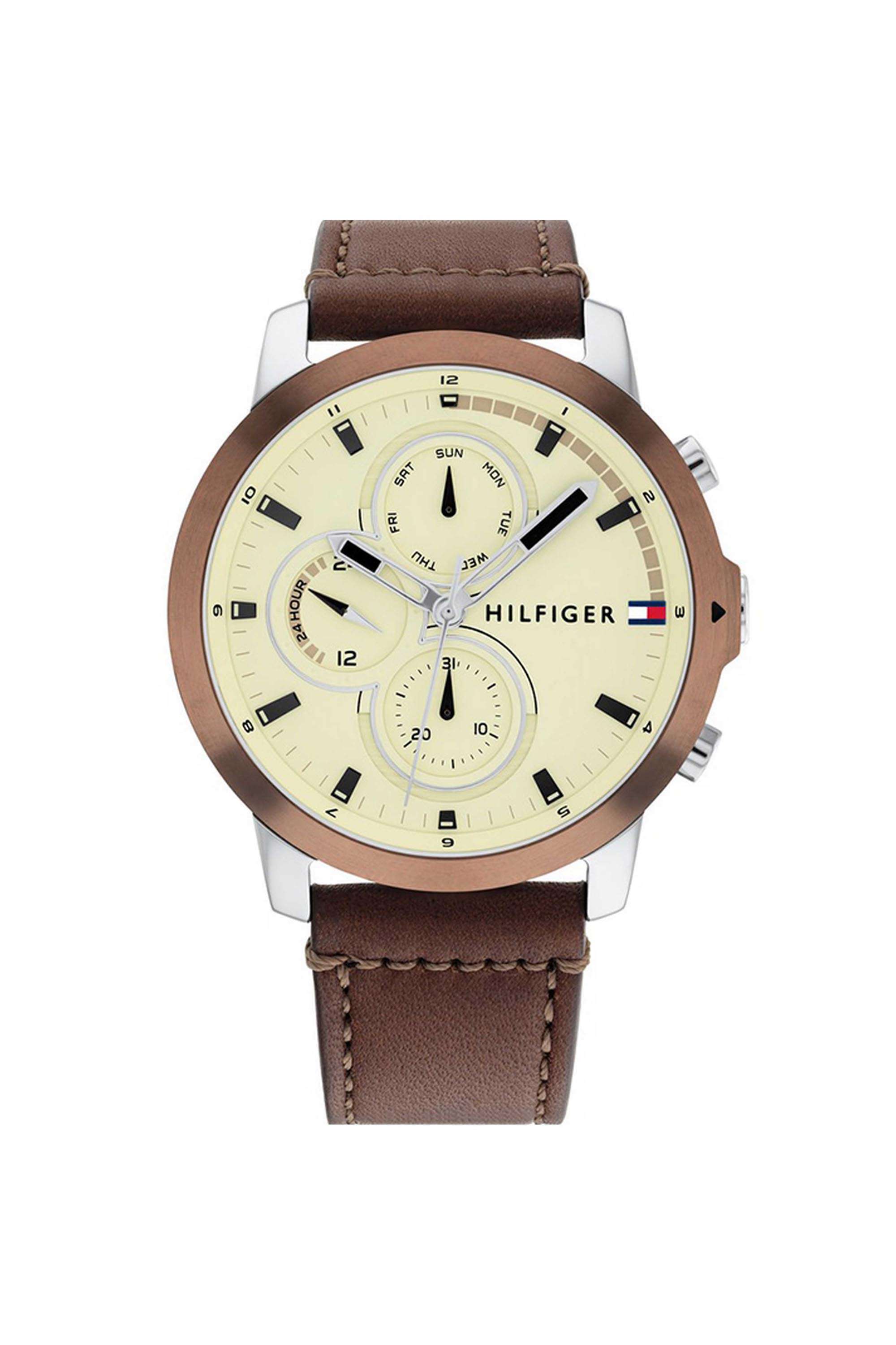 Jameson-Le-Men-s-46-mm-Quartz-Analogue-Watch---White-Dial-with-Brown-Leather-Strap-(TH1792053)