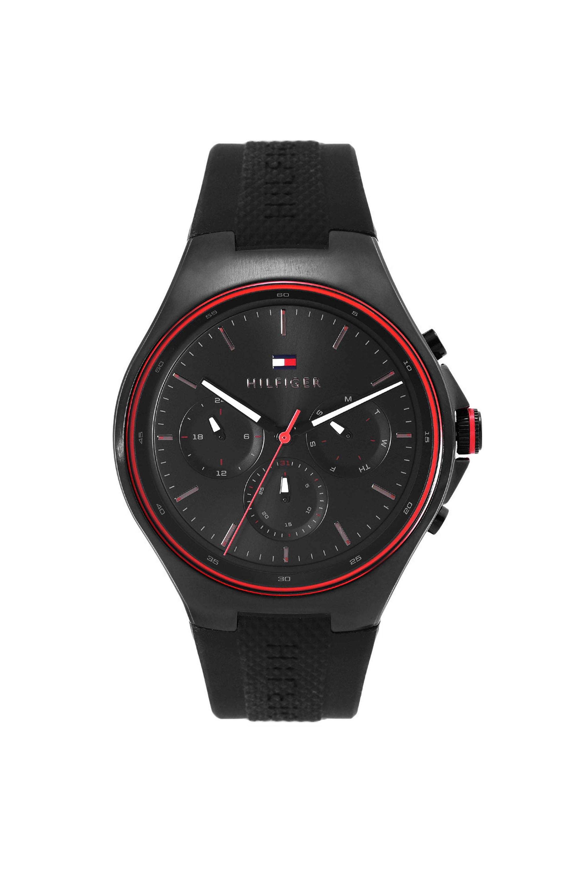 Justin-Men-s-44-mm-Quartz-Analogue-Watch---Black-Dial-with-Black-Silicone-Strap-(TH1792056)