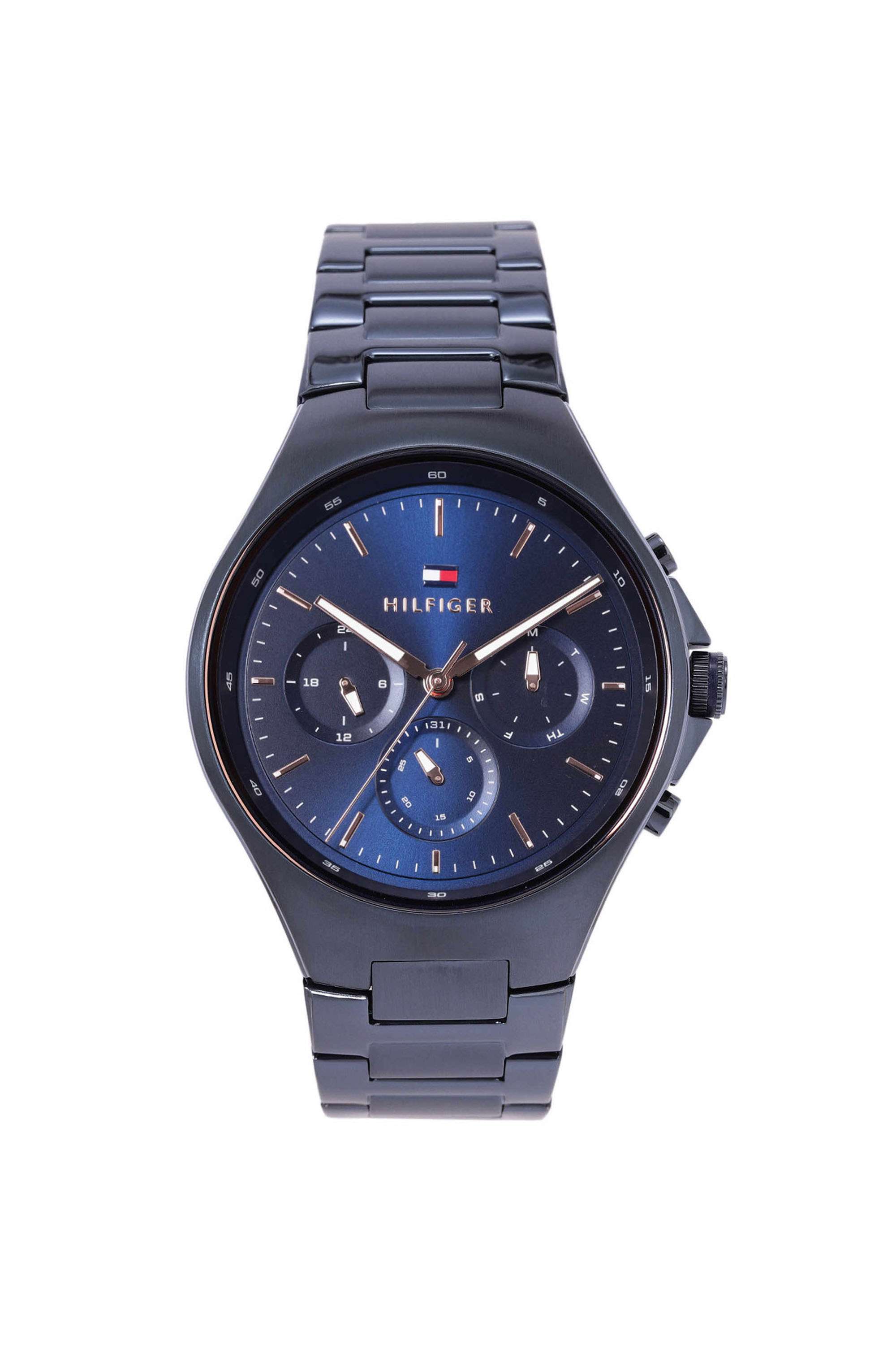 44-mm-Quartz-Analogue-Watch-For-Men---Blue-Dial-with-Blue-Stainless-Steel-Strap-(TH1792058)