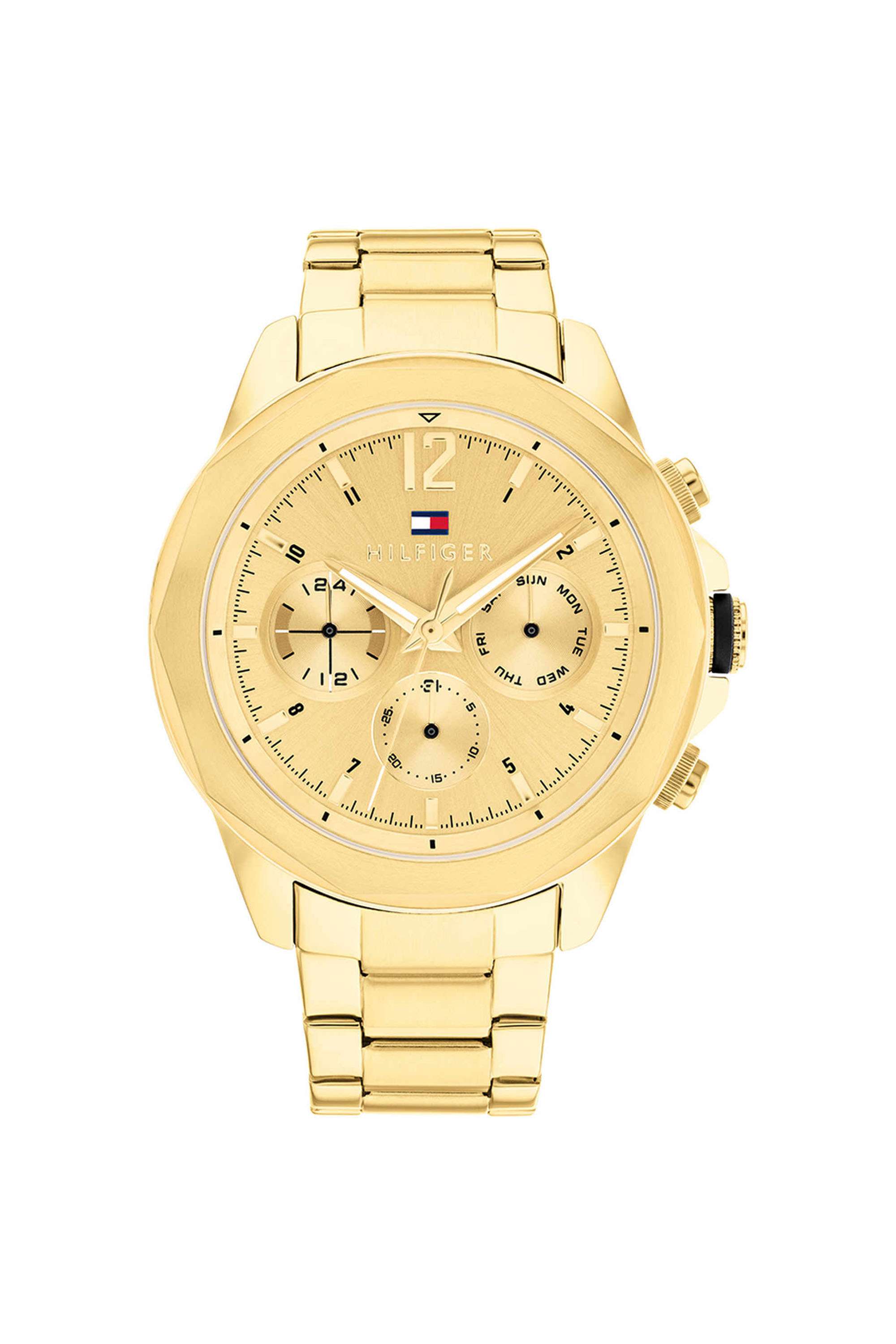 46-mm-Quartz-Analogue-Watch-For-Men---Gold-Dial-with-Gold-Stainless-Steel-Strap-(TH1792060)