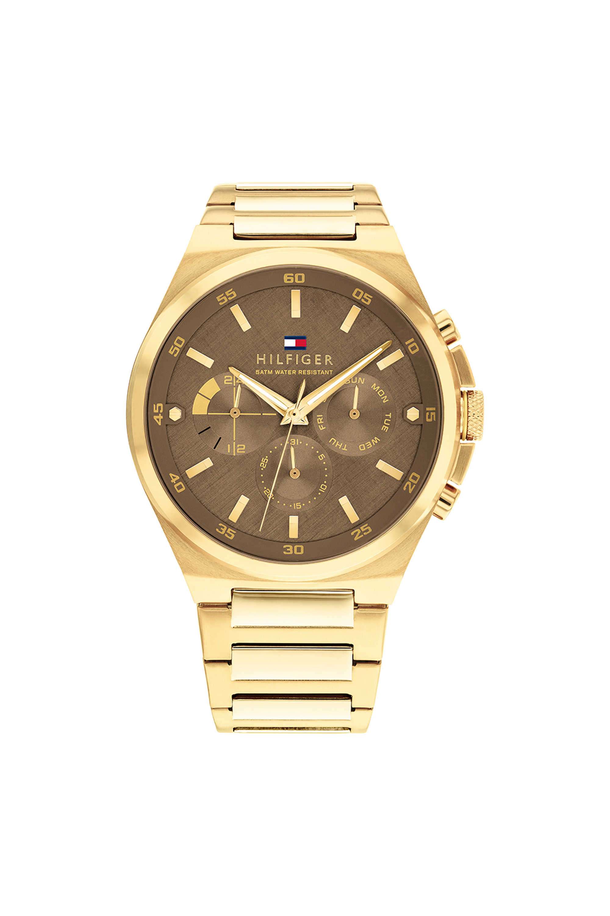 Dexter-Men-s-46-mm-Quartz-Analogue-Watch---Brown-Dial-with-Gold-Stainless-Steel-Strap-(WNTTH1792090)