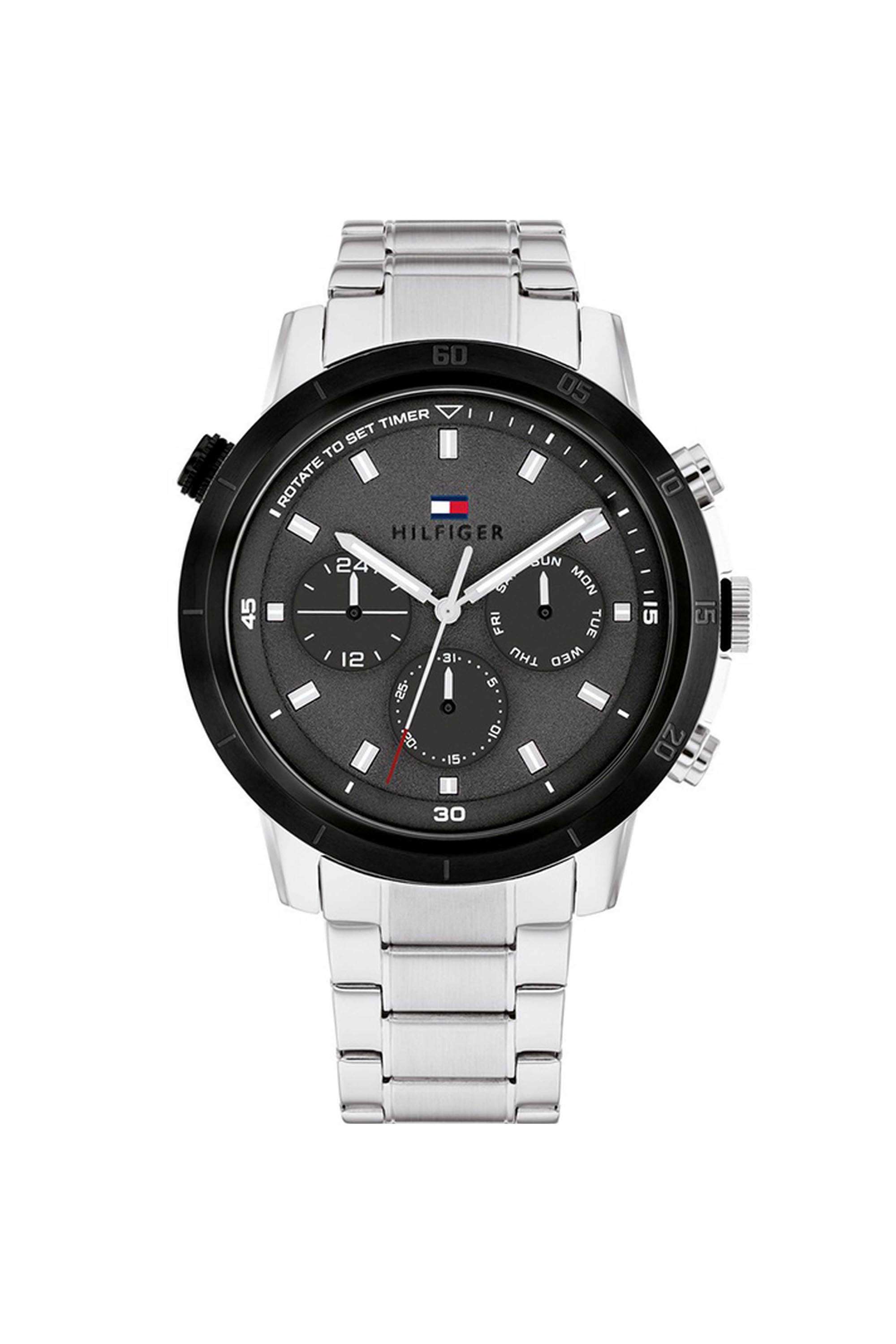Troy-Men-s-46-mm-Quartz-Chronograph-Watch---Grey-Dial-with-Silver-Stainless-Steel-Strap-(TH1792106)
