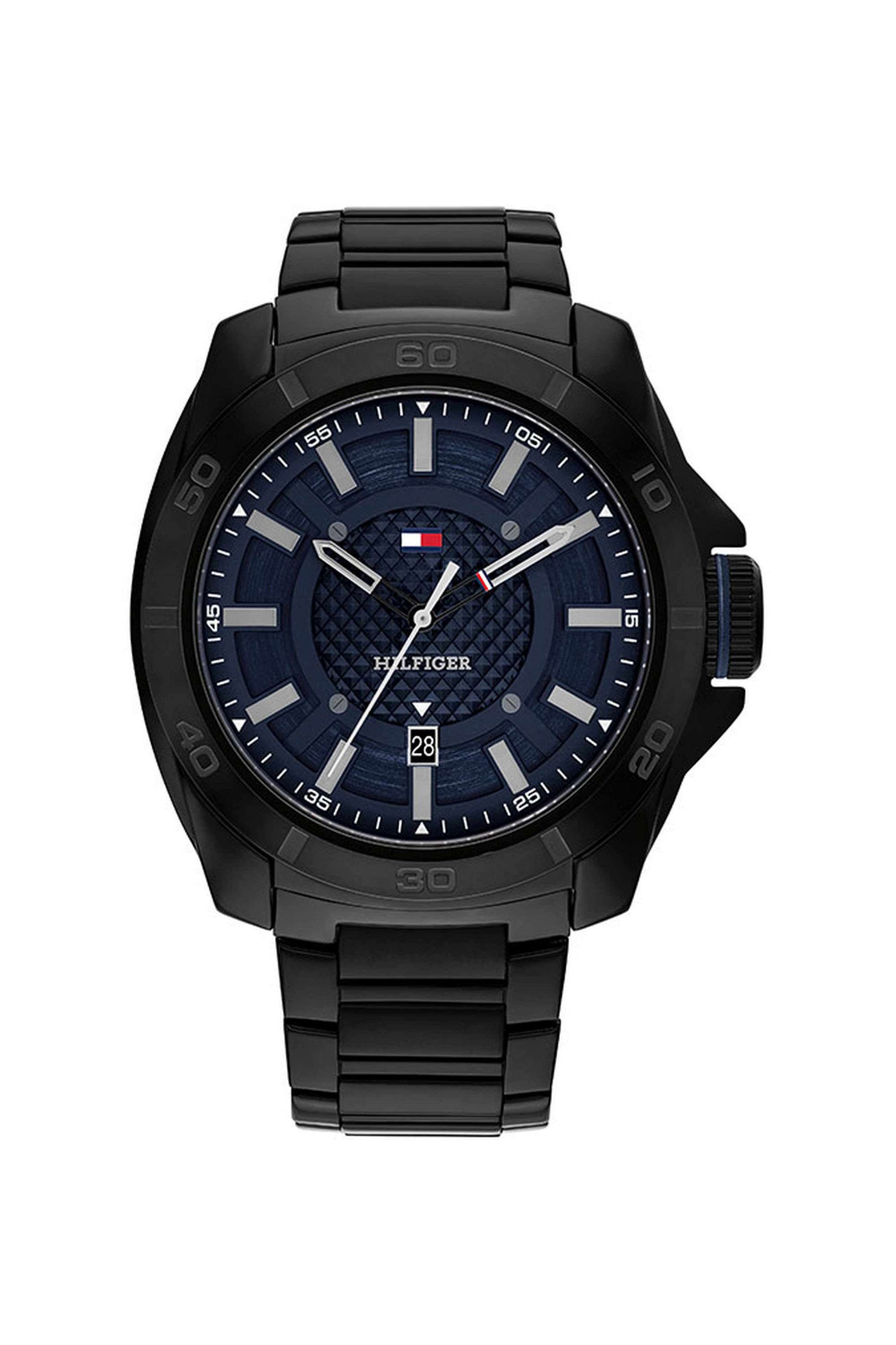 Windsurf-50-mm-Quartz-Analogue-Watch-For-Men---Blue-Dial-with-Black-Stainless-Steel-Strap-(TH1792139)