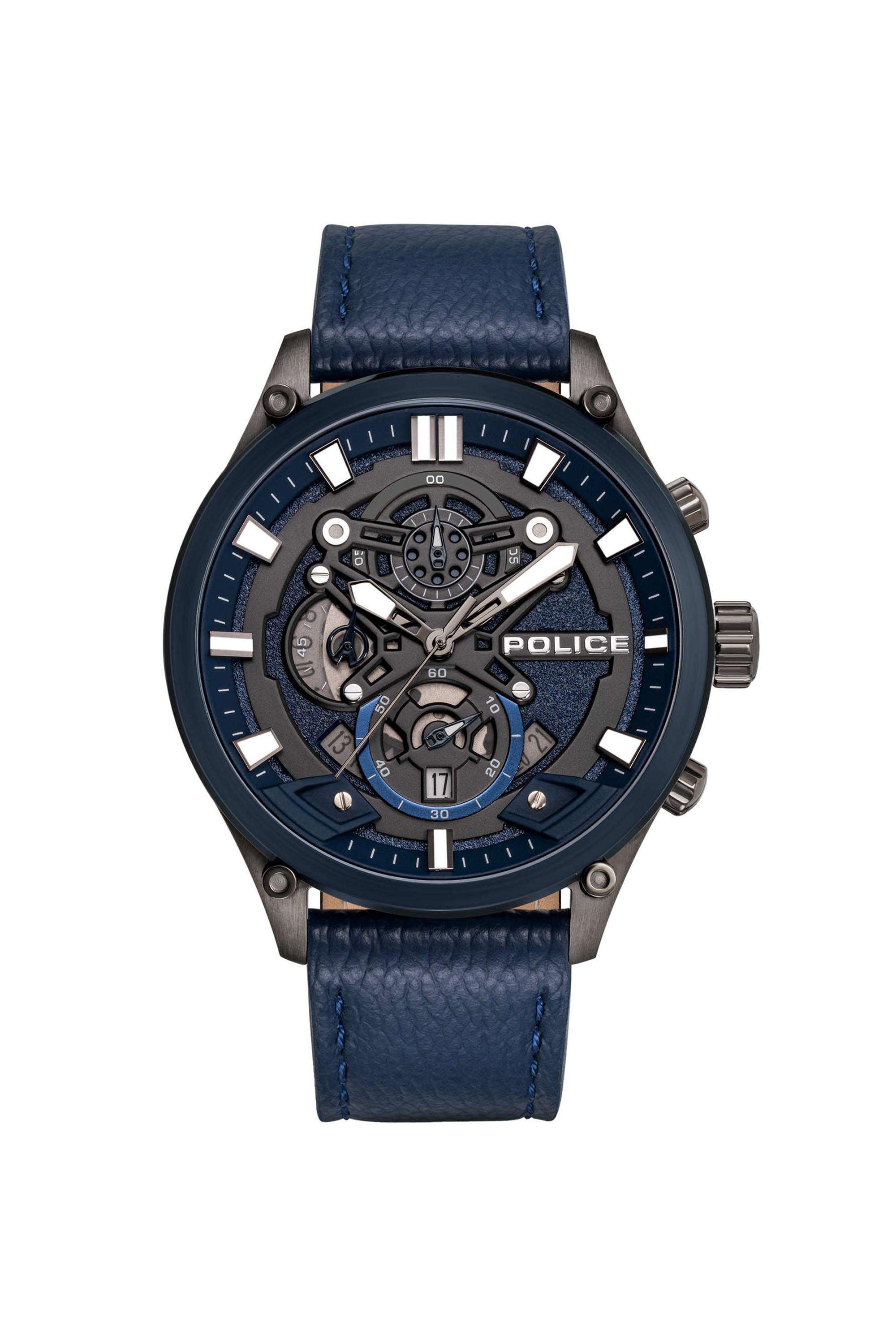 45-Blue-Dial-Leather-Chronograph-Watch-For-Men---PLPEWGC0052406