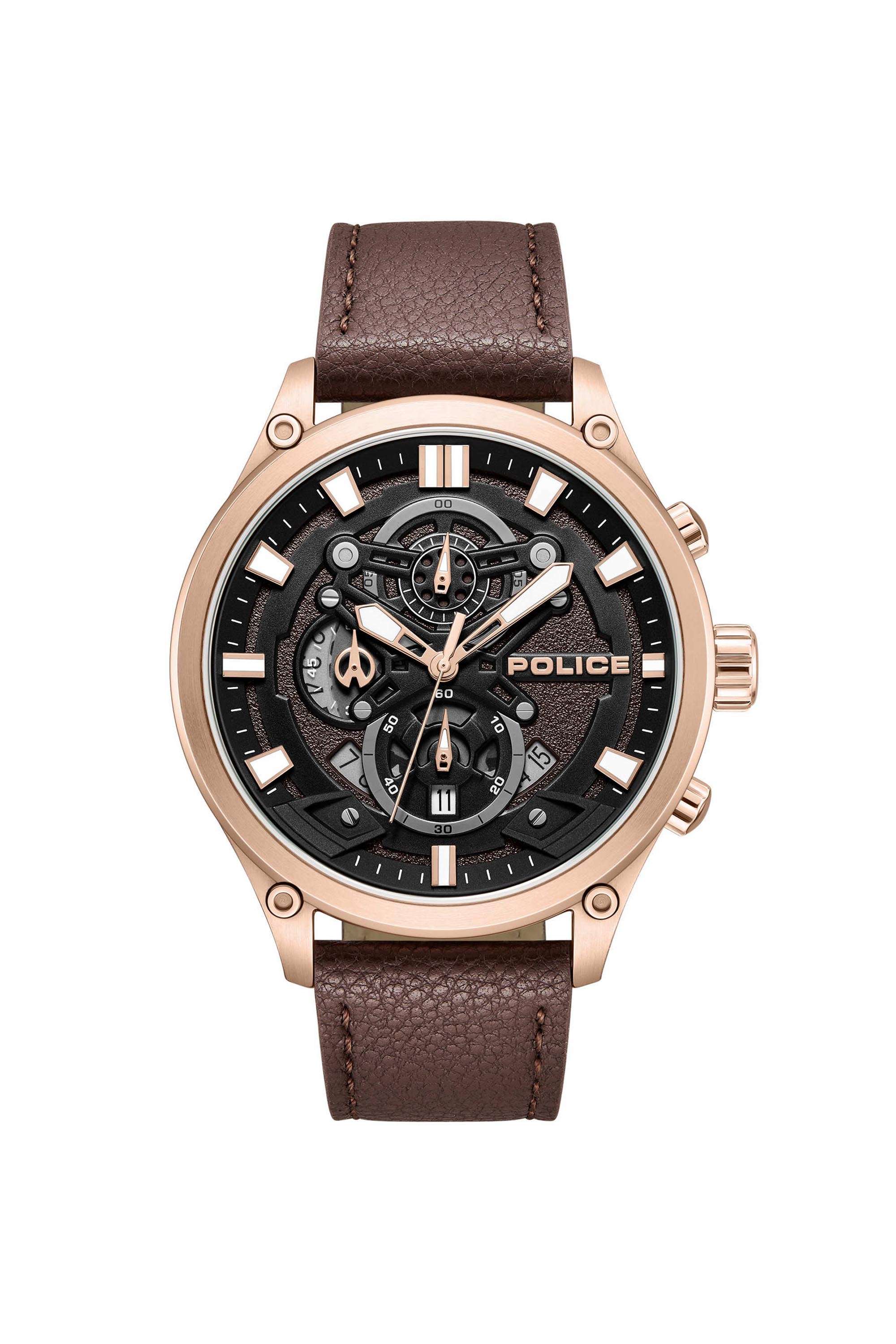 45-Black-Dial-Leather-Chronograph-Watch-For-Men---PLPEWGC0054204