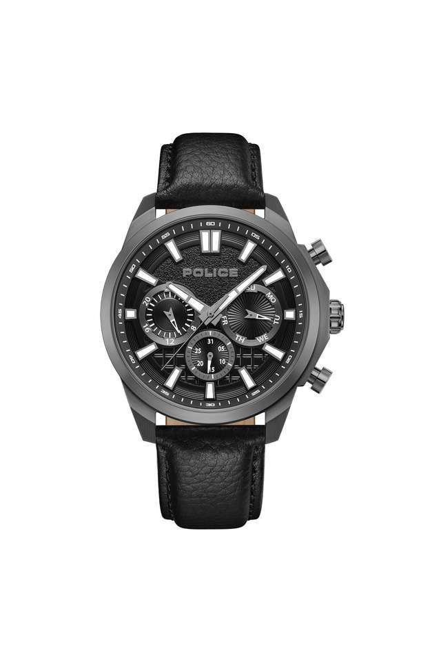 Quartz-44-mm-Black-Dial-Leather-Analogue-Watch-For-Men---PLPEWGF0021005