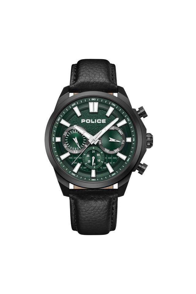 Quartz-44-mm-Green-Dial-Leather-Analogue-Watch-For-Men---PLPEWGF0021007