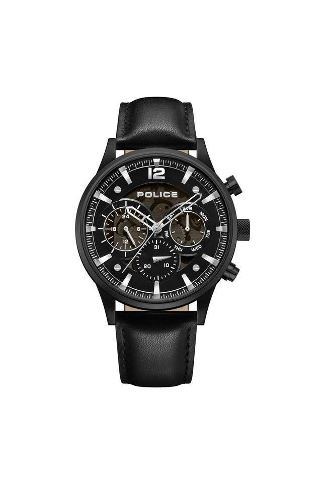 Quartz-44-mm-Black-Dial-Leather-Analogue-Watch-For-Men---PLPEWGF0040203