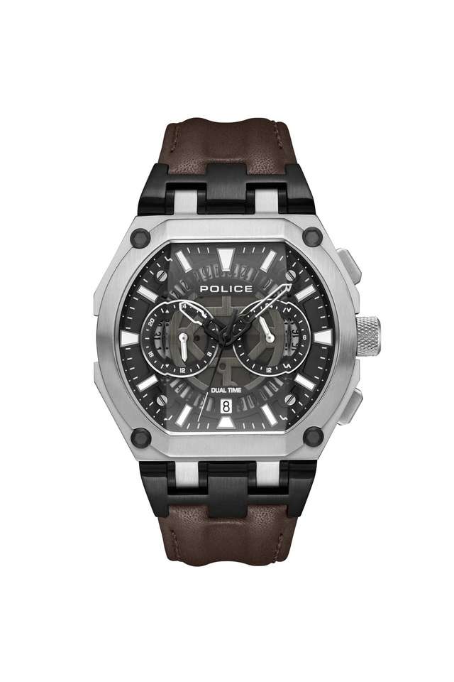 Newness-FW24-Quartz-45-mm-Black-Dial-Leather-Wrist-Watch-for-Men---PLPEWGF0054403