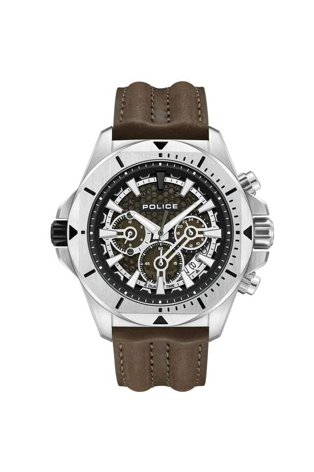 Newness-FW24-Quartz-46-mm-Green-Dial-Leather-Wrist-Watch-for-Men---PLPEWGF0054501