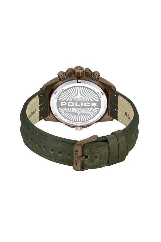 Electrical-Men-s-46mm-Chronograph-Quartz-Watch--Brown-Dial-with-Olive-Leather-Strap-(PLPEWGF0054502)