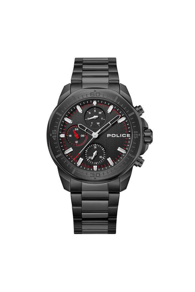 Quartz-43-mm-Black-Dial-Stainless-Steel-Analogue-Watch-For-Men---PLPEWGK0039904