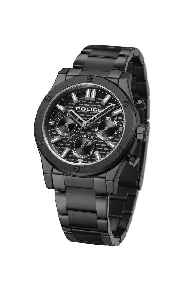 Buy POLICE NoColour Avondale Quartz 42 mm Black Dial Stainless