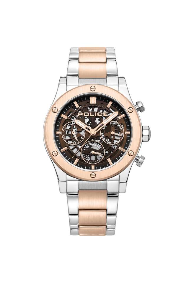 Knotty-Quartz-42-mm-Brown-Dial-Stainless-Steel-Analog-Watch-for-Men