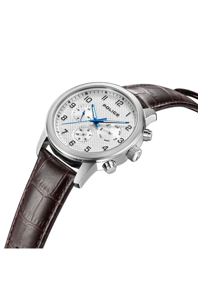 Buy POLICE NoColour Mens 44 mm Urban Rebel White Dial Leather