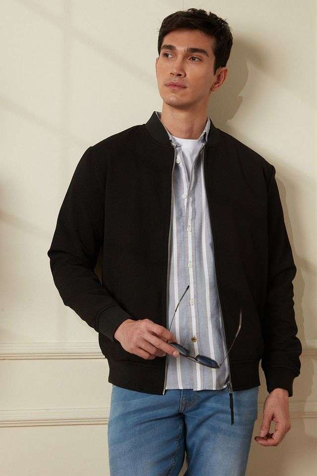 Solid-Nylon-Slim-Fit-Men-s-Casual-Jacket