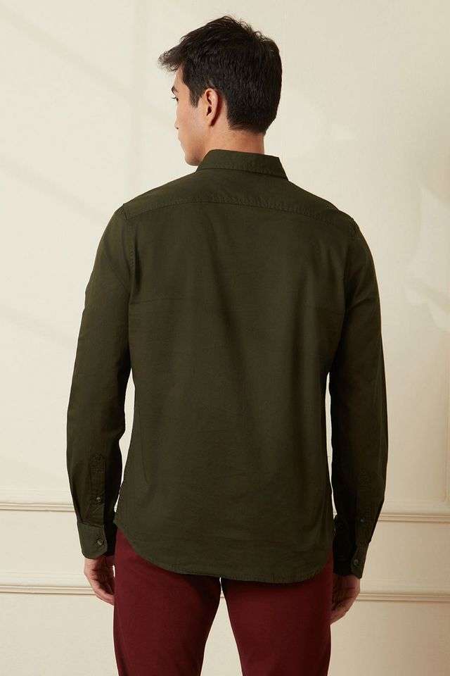 Solid-Cotton-Slim-Fit-Men-s-Casual-Shirt