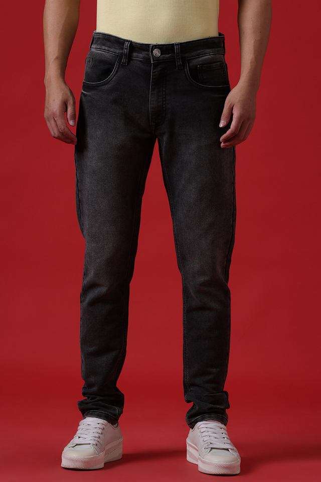 Buy Wrogn Black Light Wash Cotton Stretch Regular Fit Men's Jeans