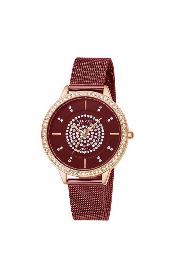 Womens-34-mm-Fjord-Red-Dial-Stainless-Steel-Analogue-Watch---S711LXVDMD