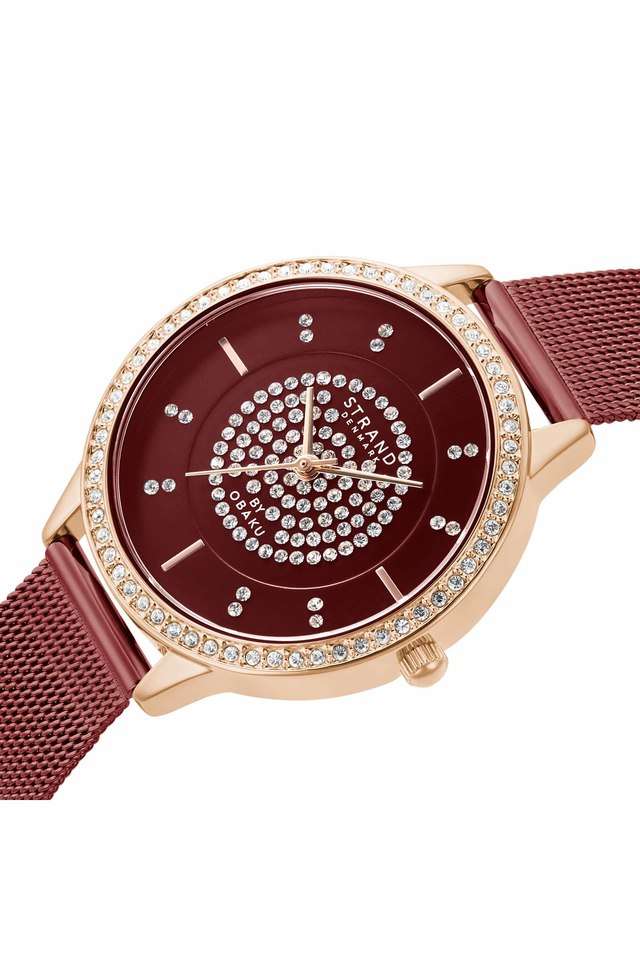 Womens-34-mm-Fjord-Red-Dial-Stainless-Steel-Analogue-Watch---S711LXVDMD