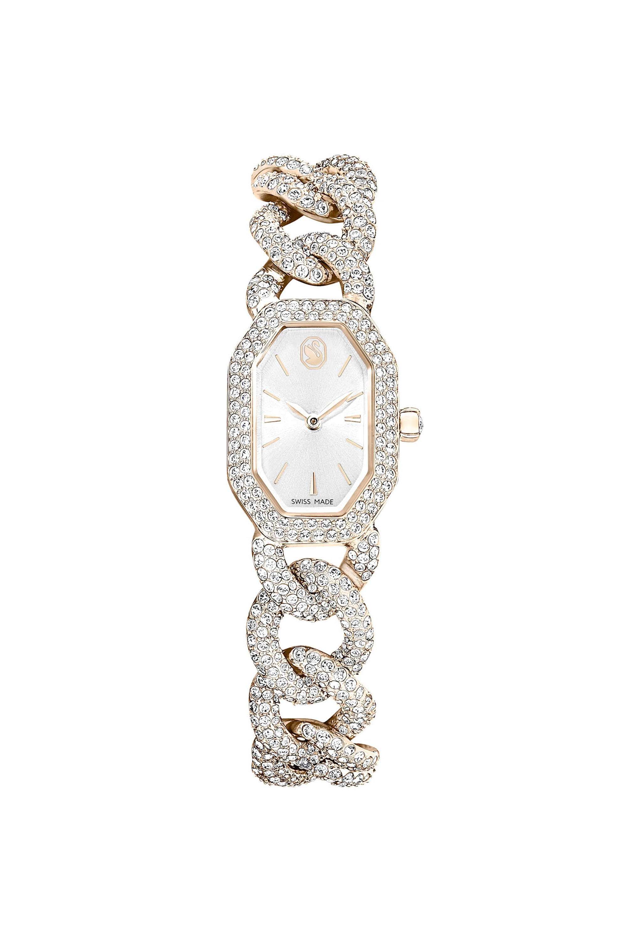 Dextera-Women-s-31-mm-Analog-Quartz-Watch---Gold-Dial-with-White-Stainless-Steel-Strap-(5711710)