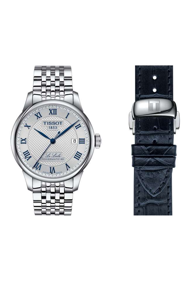 Le-Locle-Powermatic-80-20th-Anniversary-39.3-mm-Silver-Dial-Stainless-Steel-Analogue-Watch-For-Men---T0064071103303