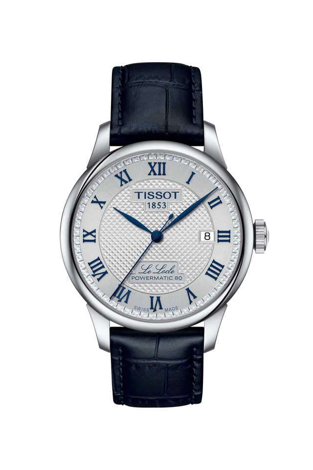 Le-Locle-Powermatic-80-20th-Anniversary-39.3-mm-Silver-Dial-Stainless-Steel-Analogue-Watch-For-Men---T0064071103303