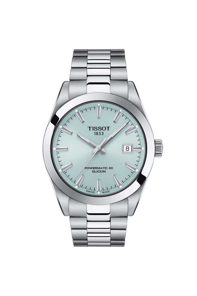 Gentleman-Powermatic-80-Silicium-40-mm-Green-Dial-Stainless-Steel-Analogue-Watch-For-Men---T1274071135100