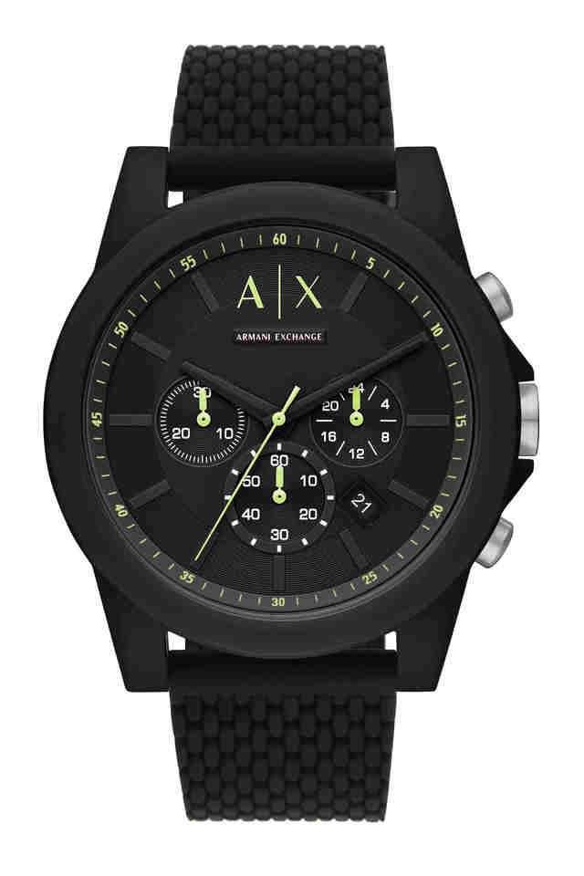 Mens-Outer-Banks-Black-Dial-Silicon-Chronograph-Watch---AX1344