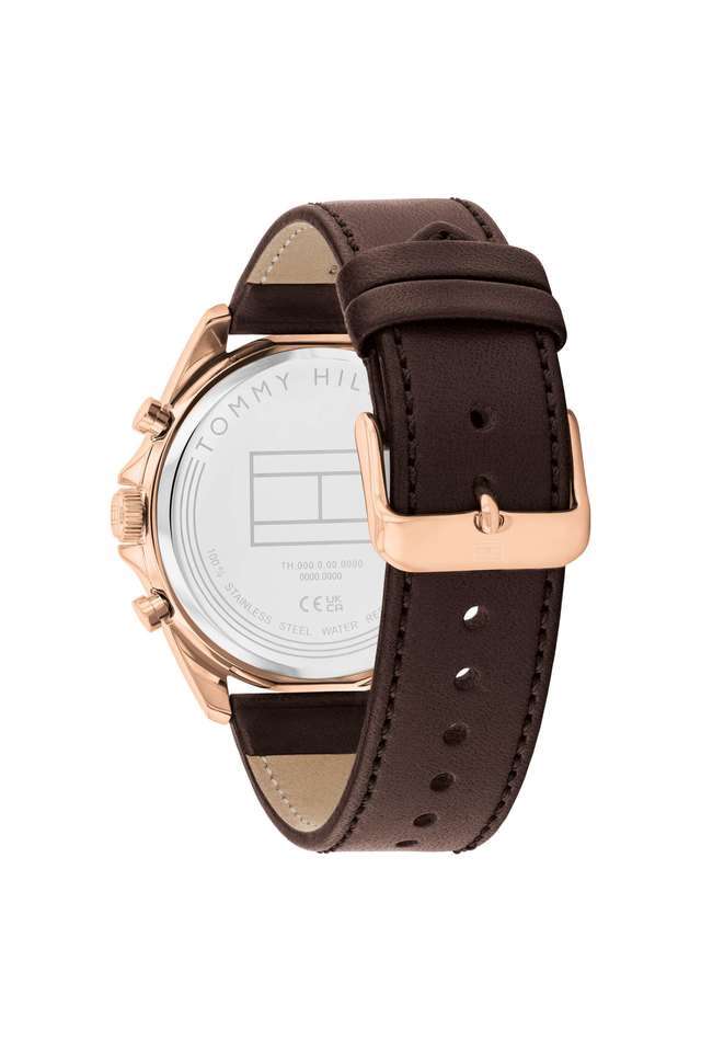 Quartz-43.5-mm-Blue-Dial-Leather-Analogue-Watch-for-Men---TH1710645