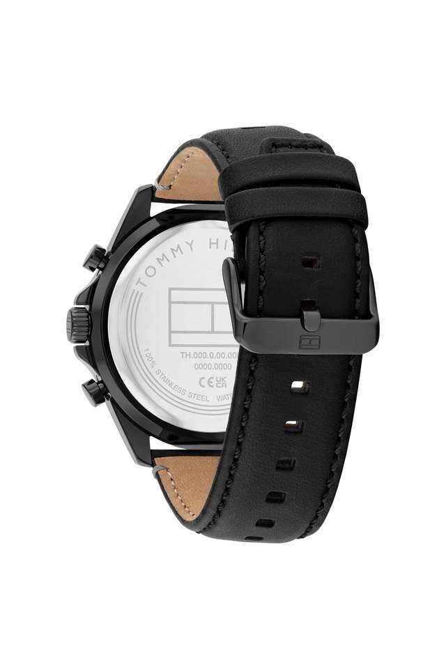 Quartz-48-mm-Black-Dial-Leather-Analogue-Watch-for-Men---TH1710654