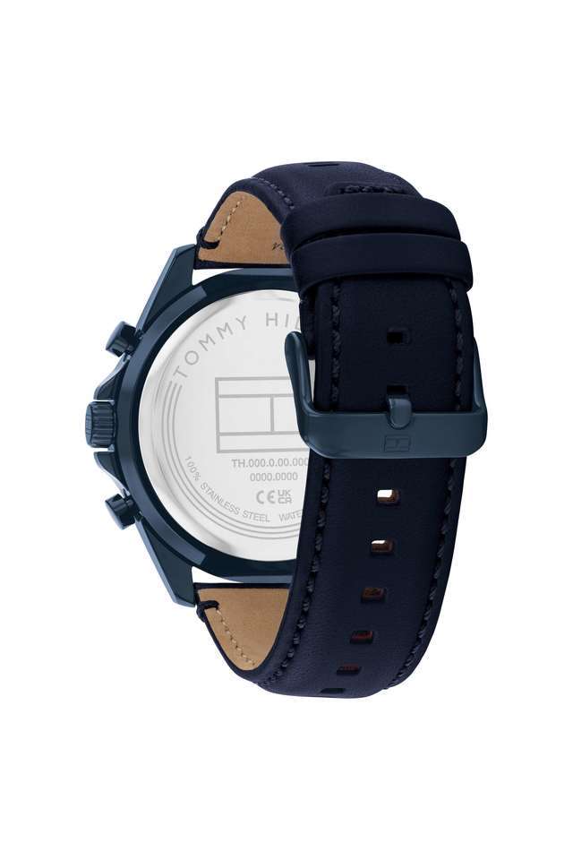 Quartz-48-mm-Blue-Dial-Leather-Analogue-Watch-for-Men---TH1710655