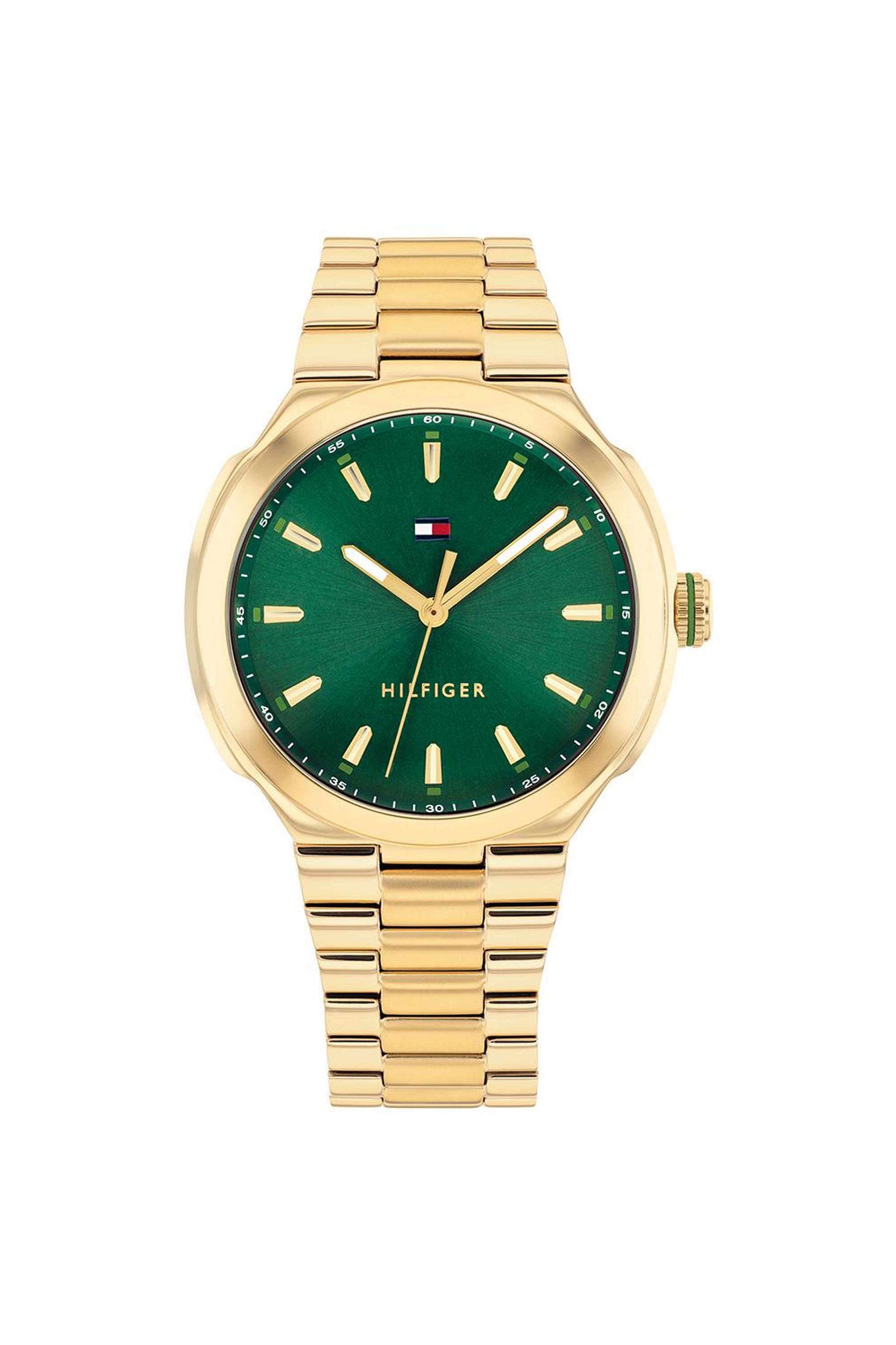 Georgia-36-mm-Quartz-Analogue-Watch-For-Women---Green-Dial-with-Gold-Stainless-Steel-Strap-(TH1782820)