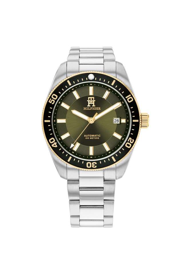 Mechanical-Hand-Wind-40-mm-Green-Dial-Stainless-Steel-Analogue-Watch-for-Men---TH1792155W