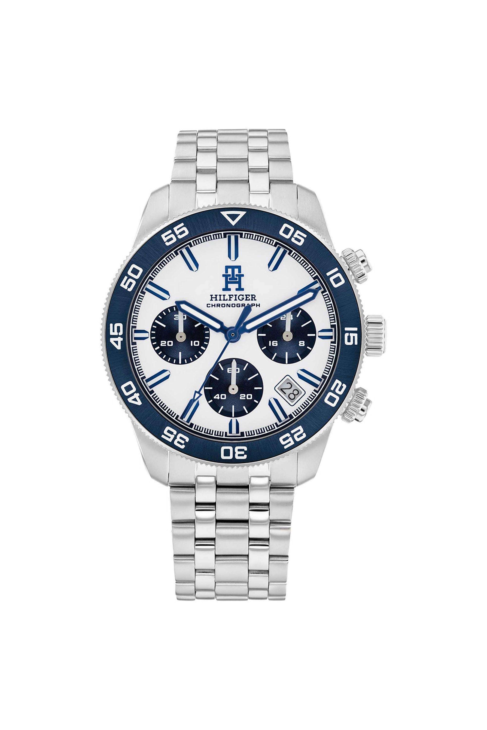 Fall-Winter-Collection-24-Men-s-30-mm-Quartz-Chronograph-Watch---White-Dial-with-Silver-Stainless-Steel-Strap-(TH1792157)