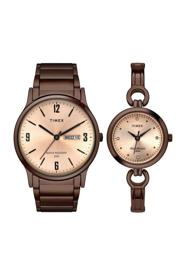 Classics-Black-Dial-Steel-Analogue-Pair-Watch---TW00PR265