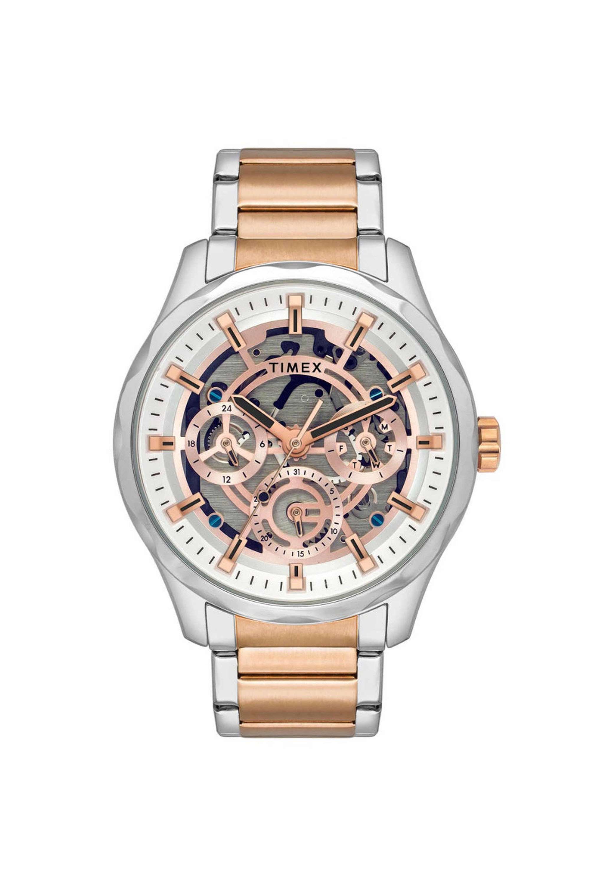 44-mm-Quartz-Analogue-Watch-for-Men---Rose-Gold-Dial-with-Two-Tone-Stainless-Steel-Strap-(TW0TG7629)