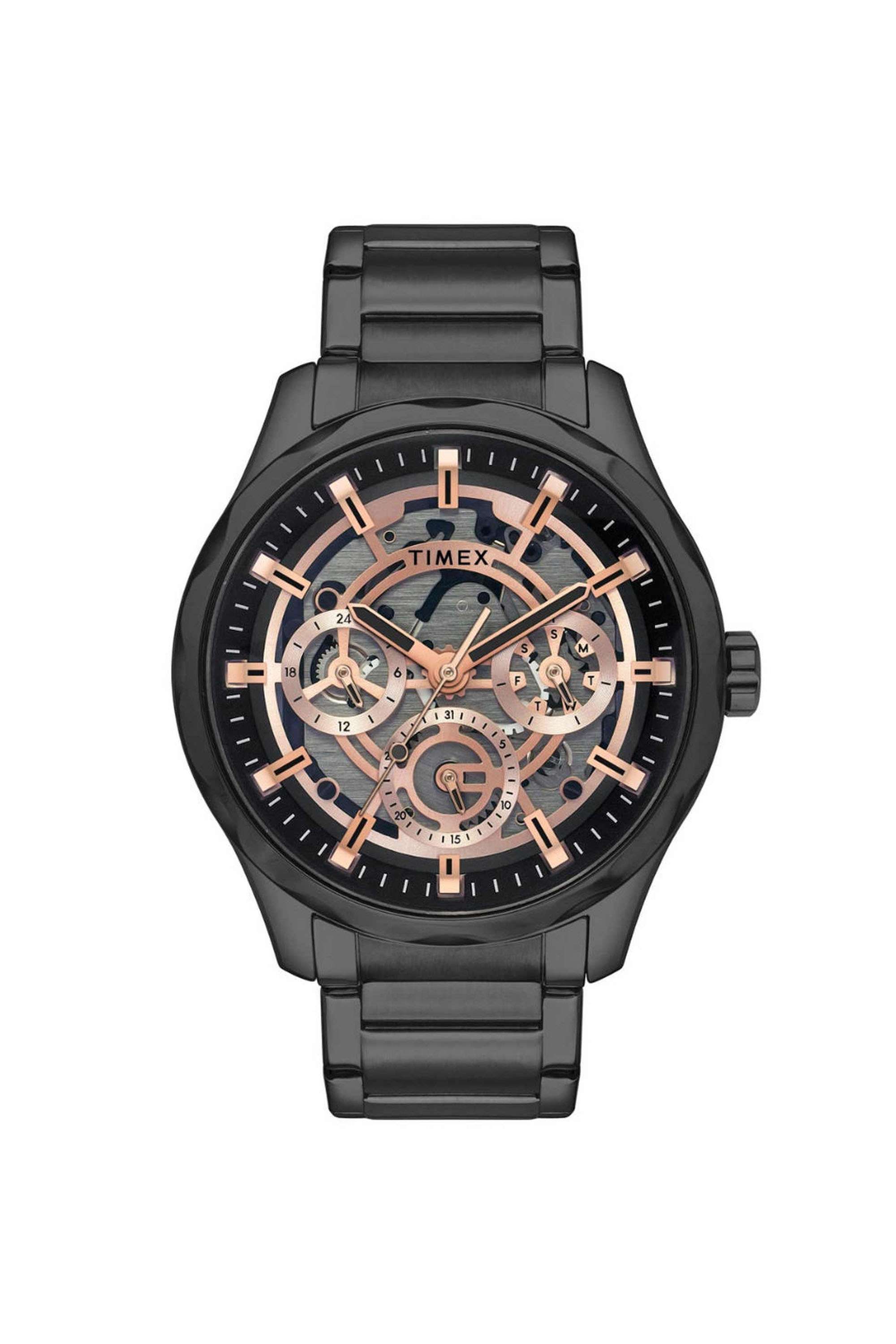 44-mm-Quartz-Analogue-Watch-for-Men---Black-Dial-with-Black-Stainless-Steel-Strap-(TW0TG7630)