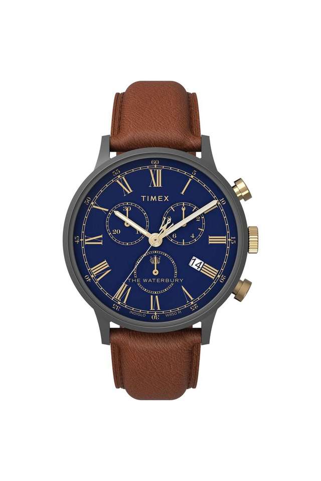 Waterbury-Quartz-Chrono-41mm-SST-Case-Black-Dial-Black-Leather-Strap