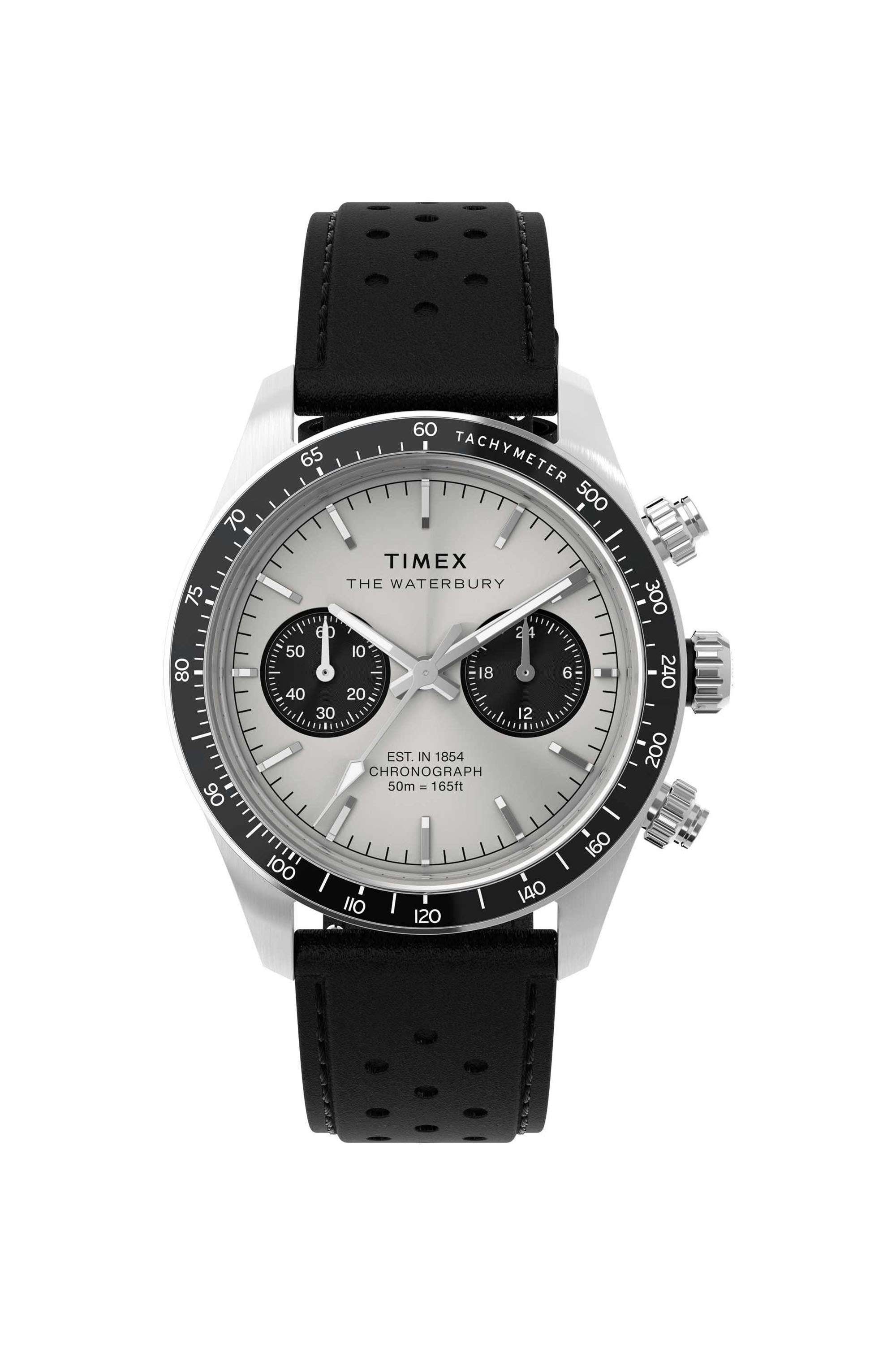 39-mm-Quartz-Analogue-Watch-for-Men---Silver-Dial-with-Black-Leather-Strap-(TW2Y19300UJ)