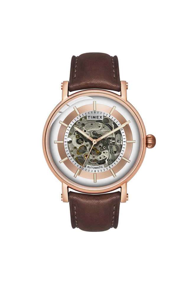 Mens-44-mm-E-Class-Silver-Dial-Brown-Leather-Strap-Analogue-Watch---TWEG16715