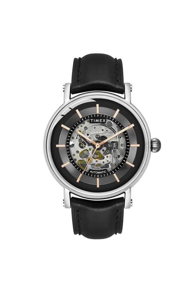 Mens-44-mm-E-Class-Black-Dial-Black-Leather-Strap-Analogue-Watch---TWEG16716